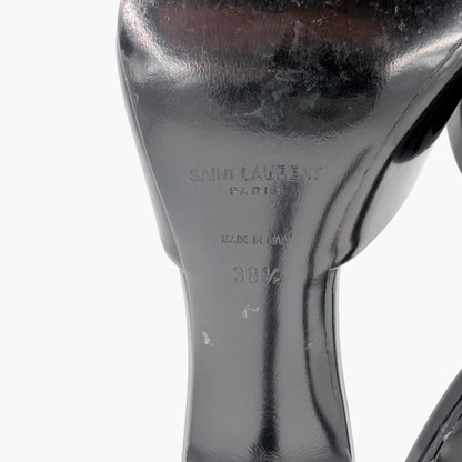 Saint Laurent Tabou Mule Pumps Black Leather Size 38.5