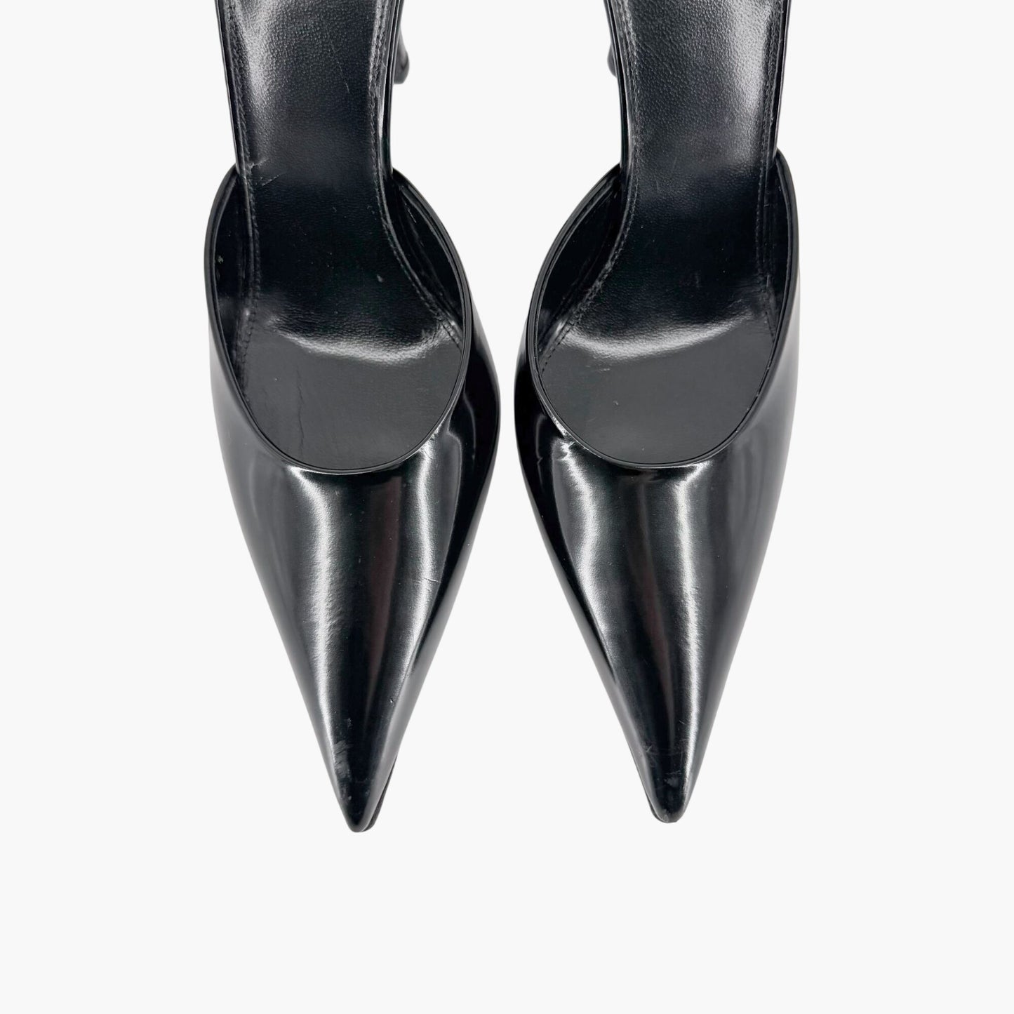 Saint Laurent Tabou Mule Pumps Black Leather Size 38.5