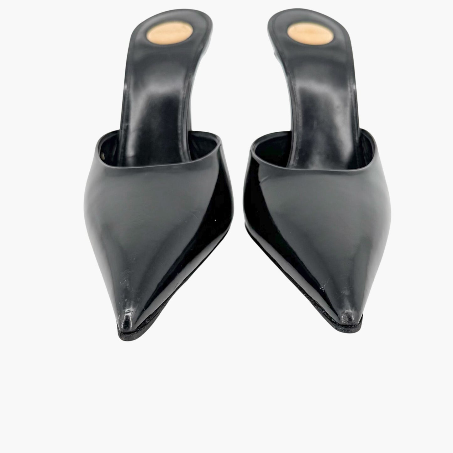 Saint Laurent Tabou Mule Pumps Black Leather Size 38.5