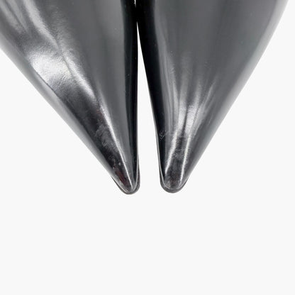 Saint Laurent Tabou Mule Pumps Black Leather Size 38.5