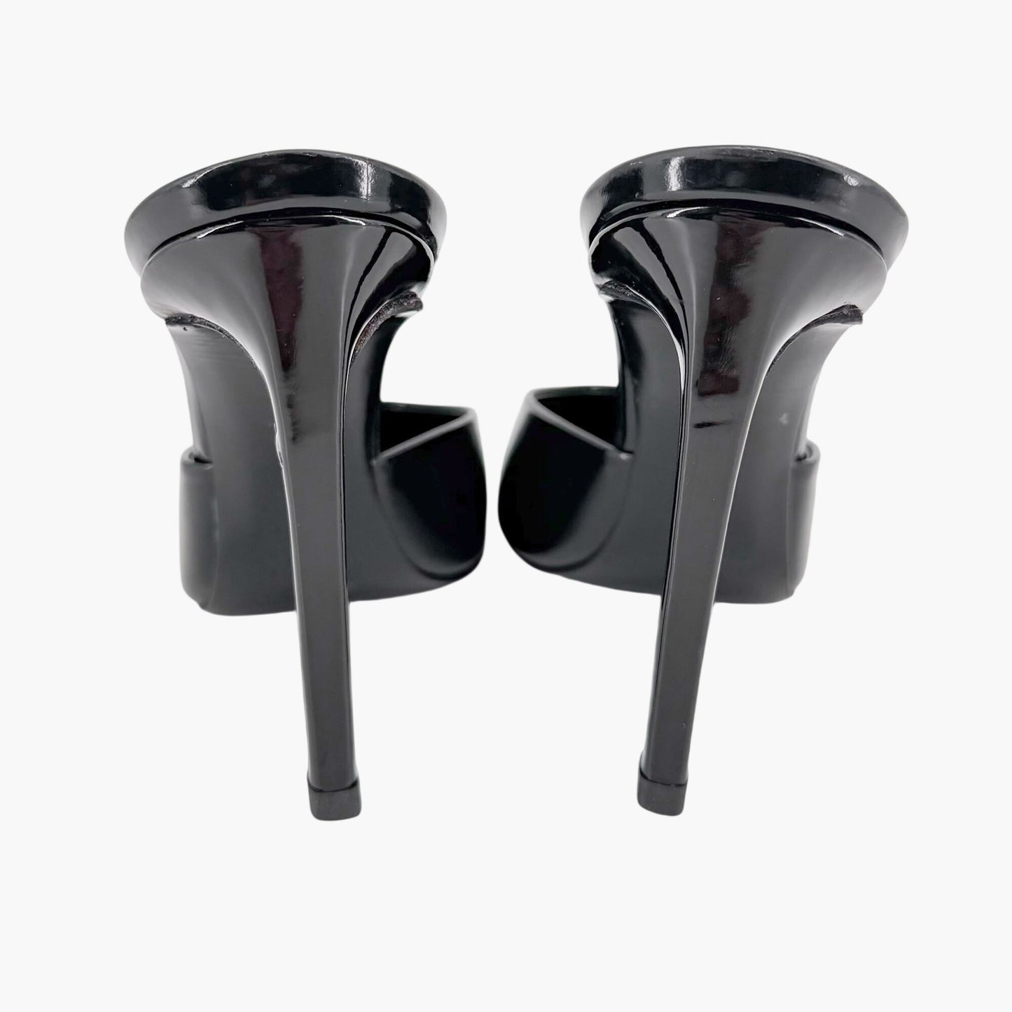 Saint Laurent Tabou Mule Pumps Black Leather Size 38.5