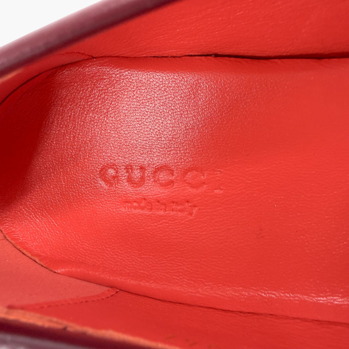 Gucci Jordaan Horsebit Loafers Orange Canvas Size 38