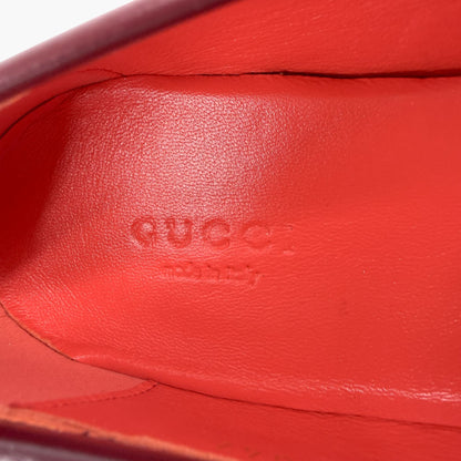 Gucci Jordaan Horsebit Loafers Orange Canvas Size 38