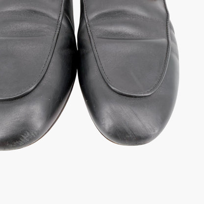 Gucci Princetown Black Leather Horsebit Loafer Mules Size 37.5