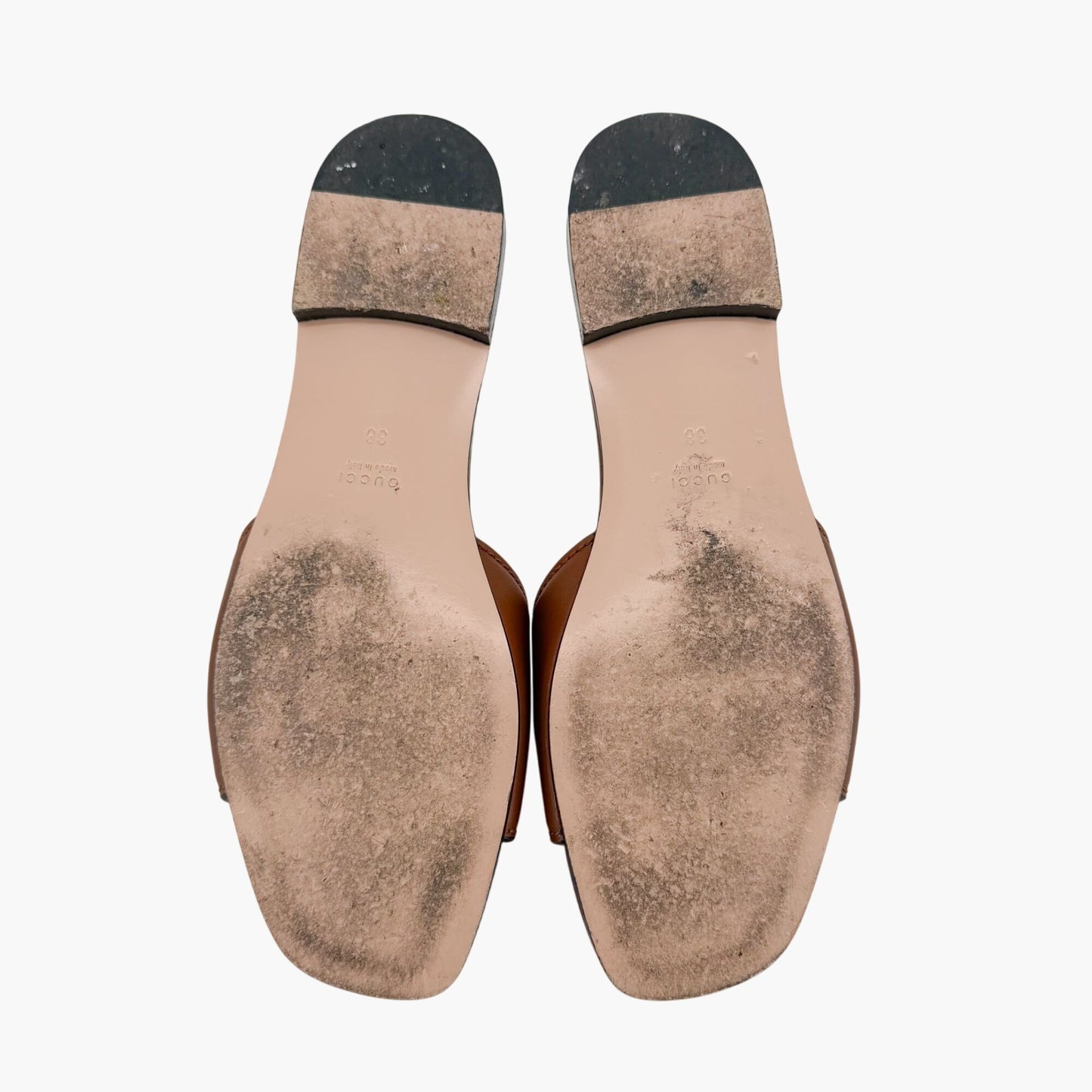 Gucci Cosmos Interlocking G Slide Sandals Brown Size 38