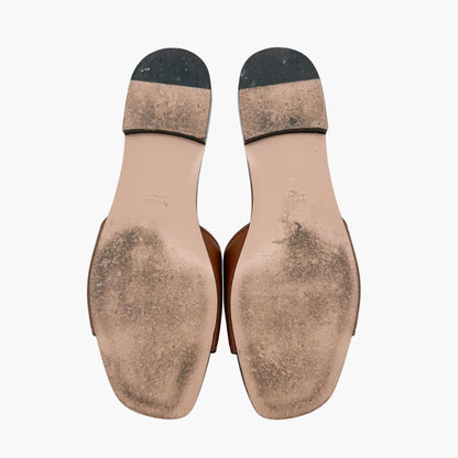 Gucci Cosmos Interlocking G Slide Sandals Brown Size 38