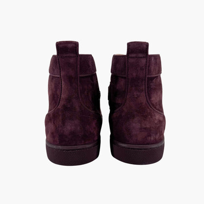 Christian Louboutin Louis Orlato High-Top Sneakers in Merlot Suede – Size 40.5