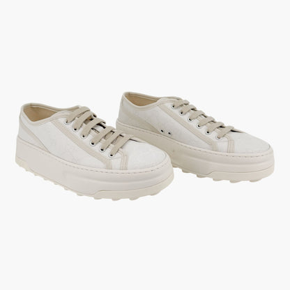 Gucci Tennis 1977 Platform Sneakers White GG Canvas Size 41 US 11 Women’s