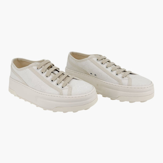 Gucci Tennis 1977 Platform Sneakers White GG Canvas Size 41 US 11 Women’s