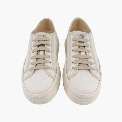 Gucci Tennis 1977 Platform Sneakers White GG Canvas Size 41 US 11 Women’s