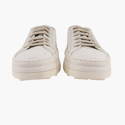 Gucci Tennis 1977 Platform Sneakers White GG Canvas Size 41 US 11 Women’s