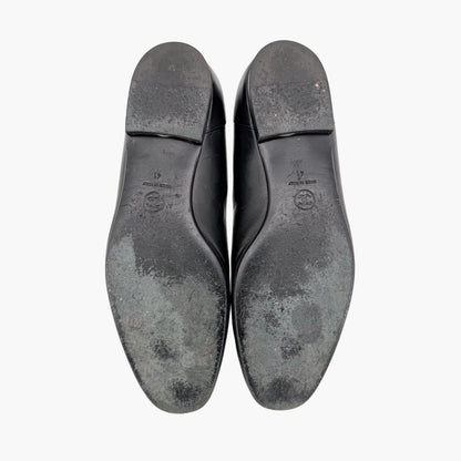 Chanel CC Slip On Loafers Black Leather Size 41