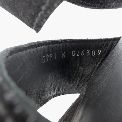 Chanel CC Heart Buckle Wedge Sandals Black Size 39.5
