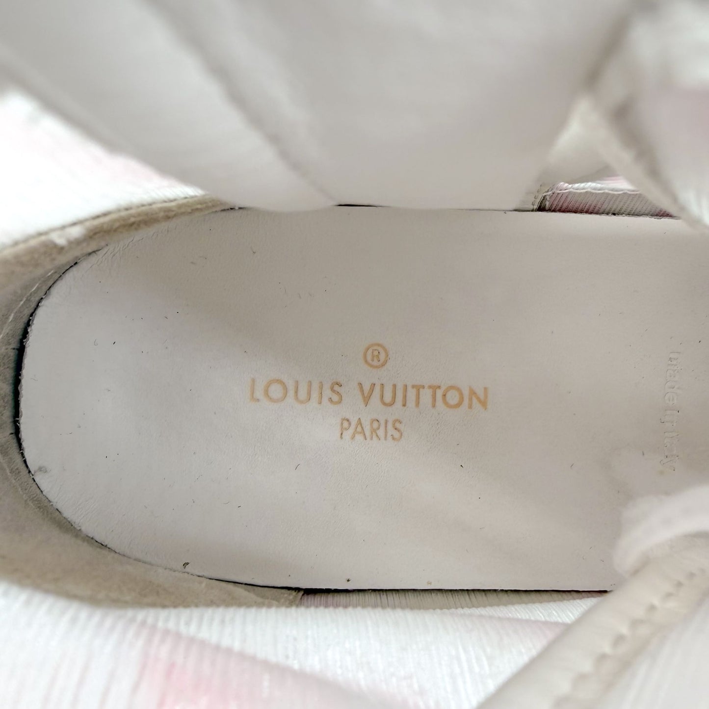Louis Vuitton Stellar High Top Sneaker Boots White Pink Size 37