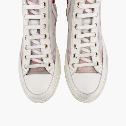 Louis Vuitton Stellar High Top Sneaker Boots White Pink Size 37