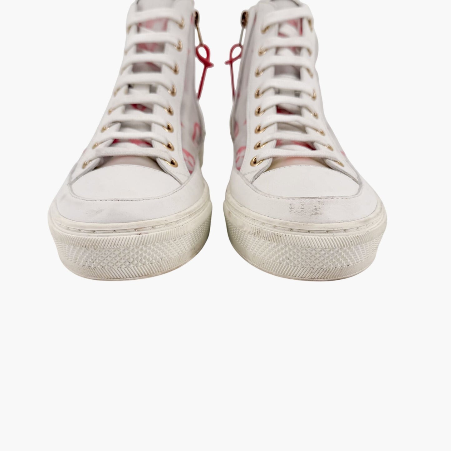 Louis Vuitton Stellar High Top Sneaker Boots White Pink Size 37