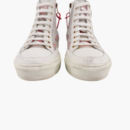 Louis Vuitton Stellar High Top Sneaker Boots White Pink Size 37