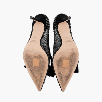Jimmy Choo Love 85 Crystal Mesh Pumps Black Size 41.5