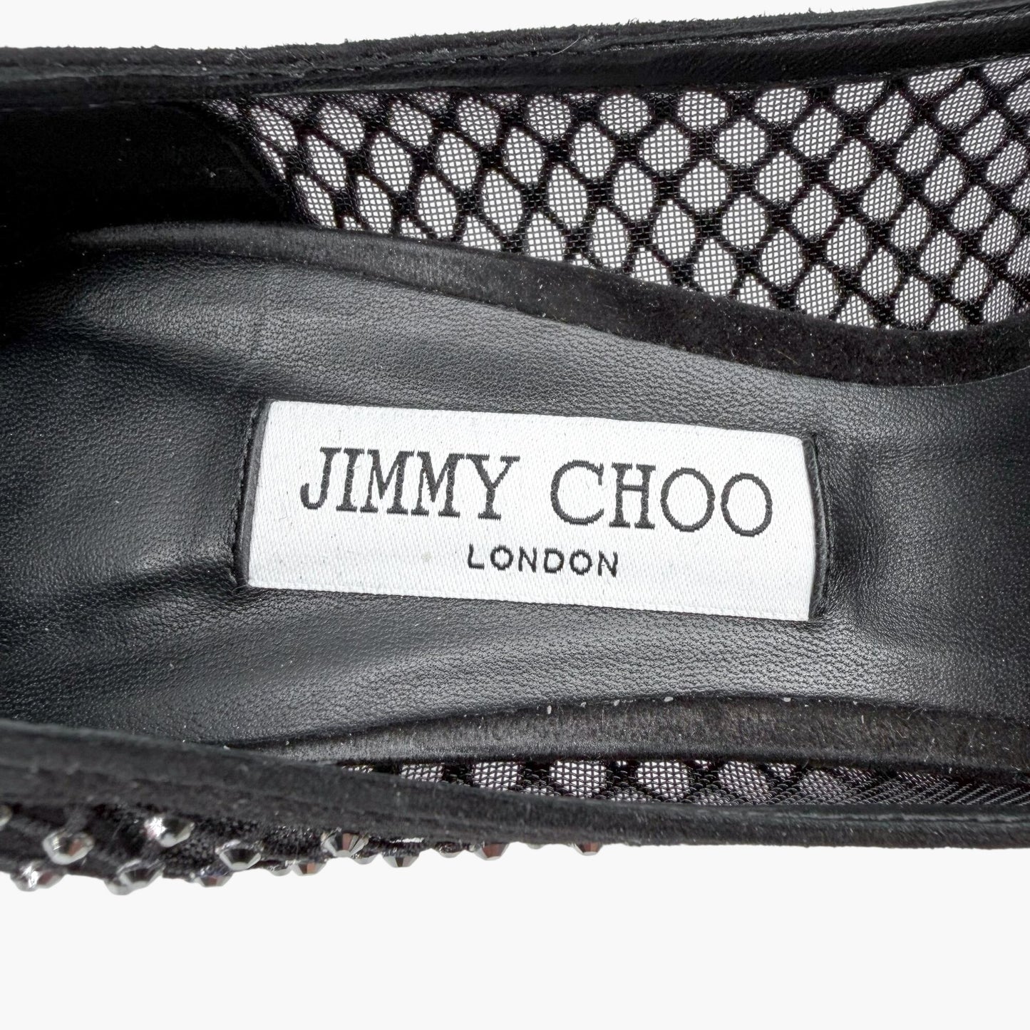 Jimmy Choo Love 85 Crystal Mesh Pumps Black Size 41.5