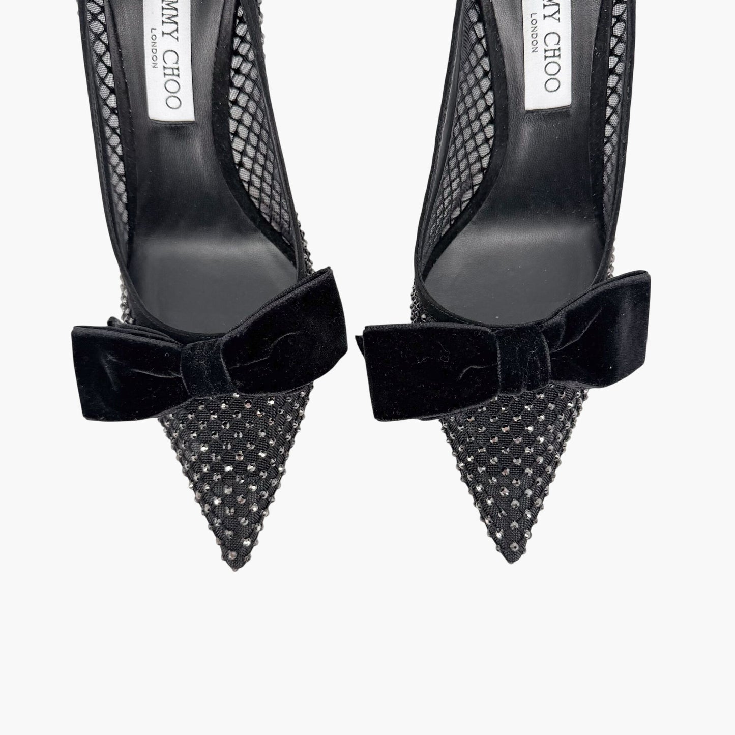 Jimmy Choo Love 85 Crystal Mesh Pumps Black Size 41.5
