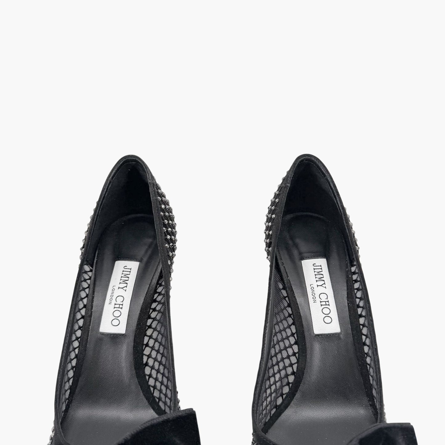 Jimmy Choo Love 85 Crystal Mesh Pumps Black Size 41.5