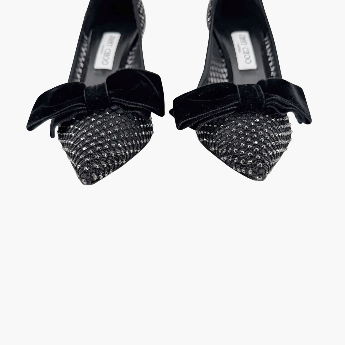 Jimmy Choo Love 85 Crystal Mesh Pumps Black Size 41.5