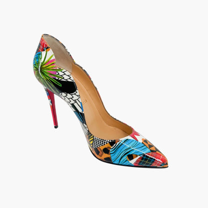 Christian Louboutin Hot Chick 100 Multicolor Patent Pumps – Size 37