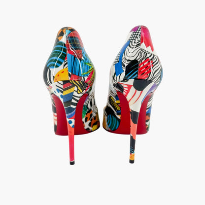 Christian Louboutin Hot Chick 100 Multicolor Patent Pumps – Size 37
