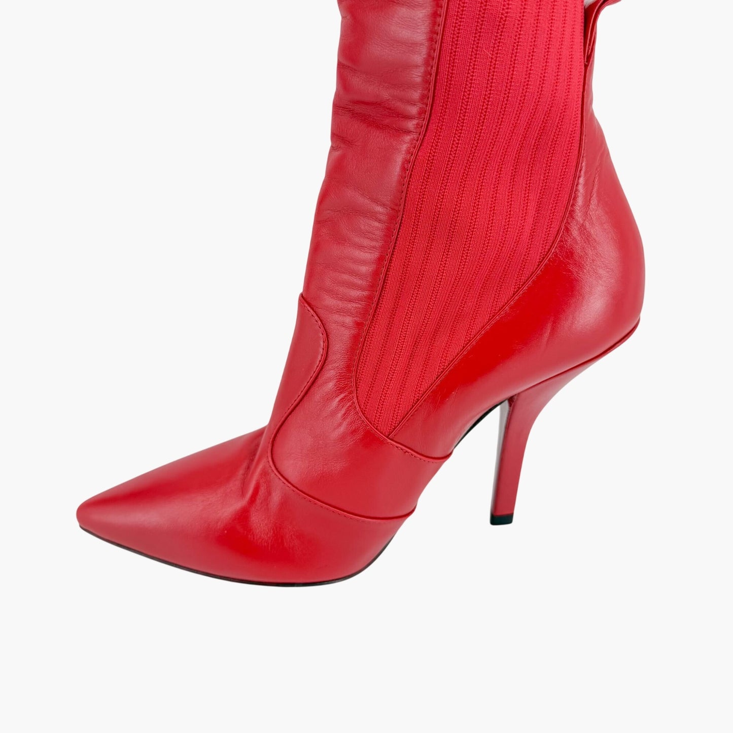 Fendi Rockoko Thigh High Sock Boots Red Size 38.5