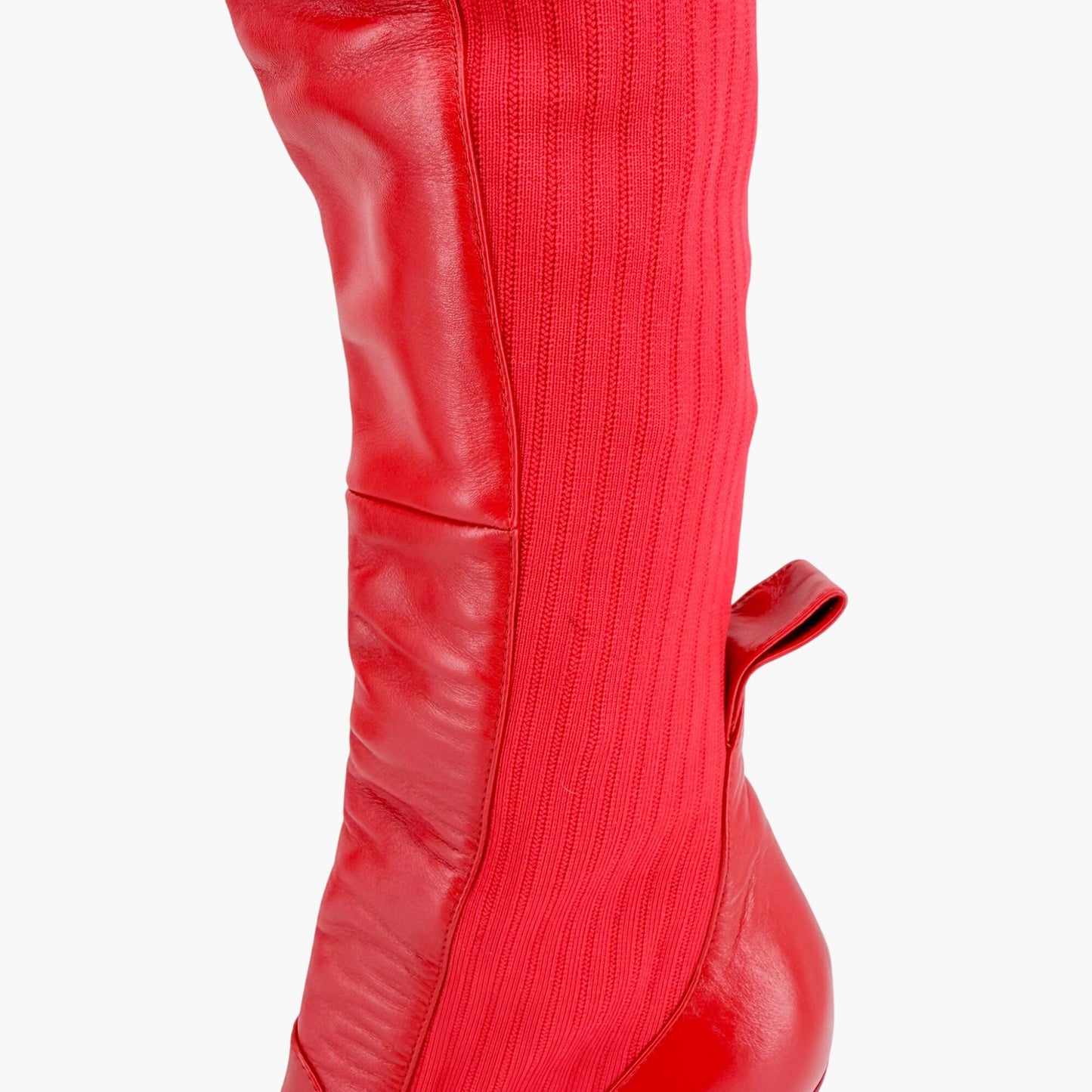 Fendi Rockoko Thigh High Sock Boots Red Size 38.5