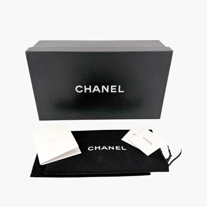 Chanel Flower Heel Oxford Shoes Black Patent Size 37