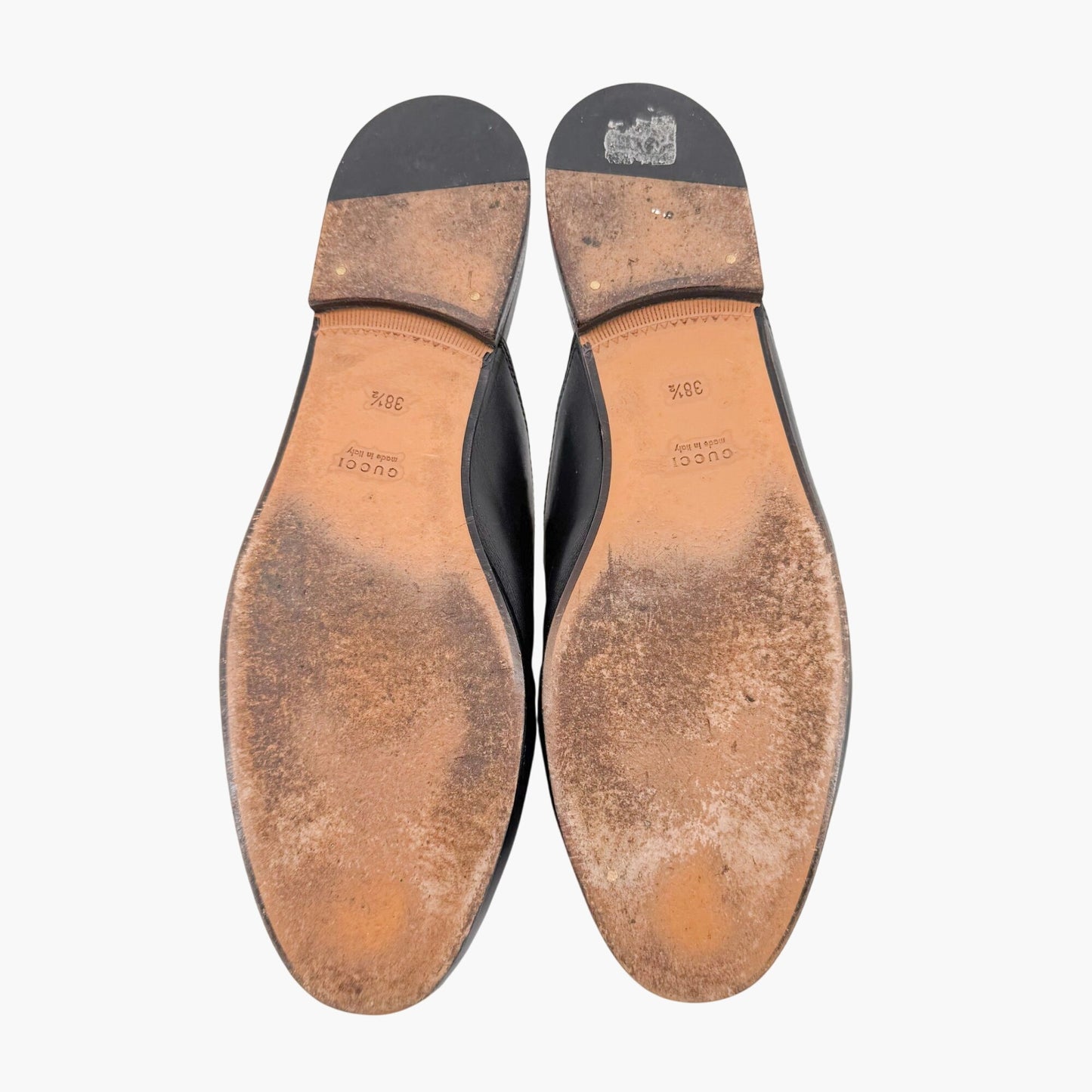 Gucci Princetown Horsebit Loafer Mule in Black Leather Size 38.5