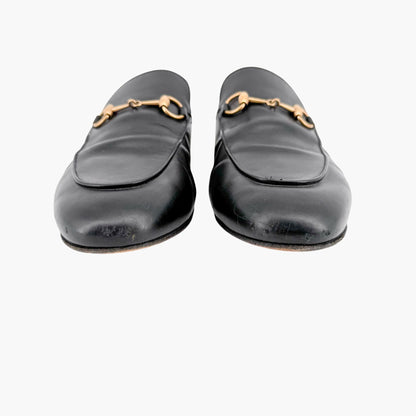 Gucci Princetown Horsebit Loafer Mule in Black Leather Size 38.5