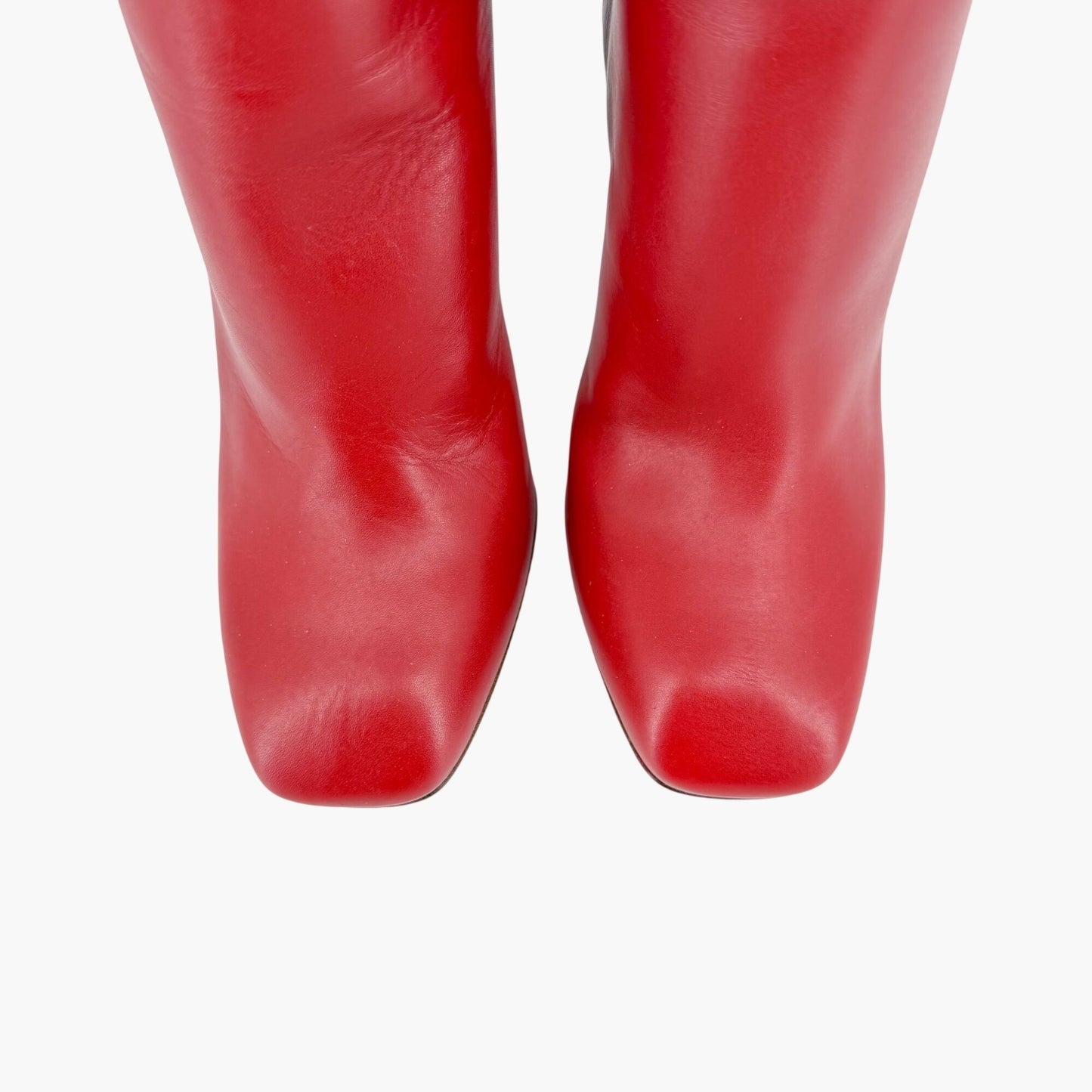 Valentino Garavani Braided Knee High Boots Red Leather Size 37
