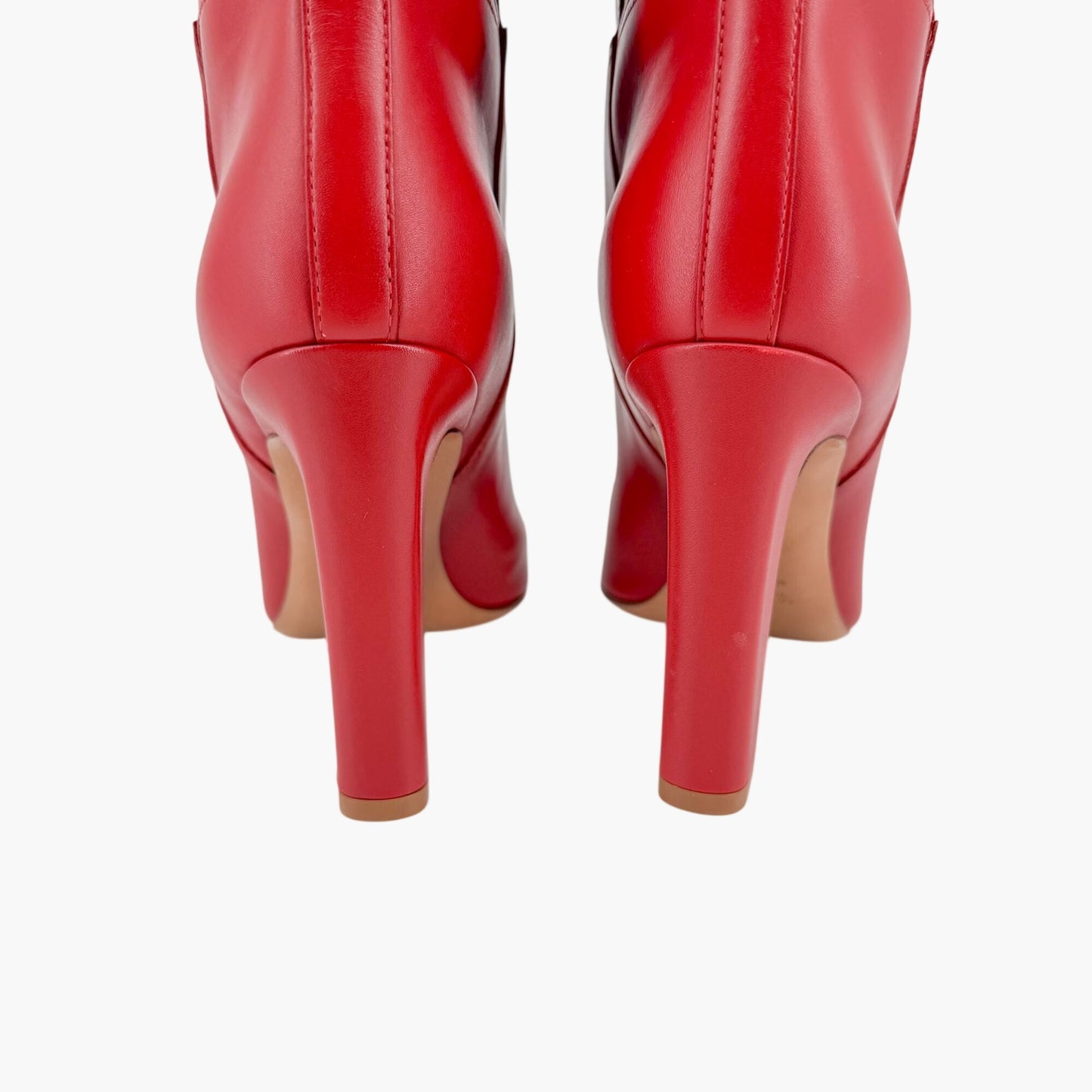 Valentino Garavani Braided Knee High Boots Red Leather Size 37
