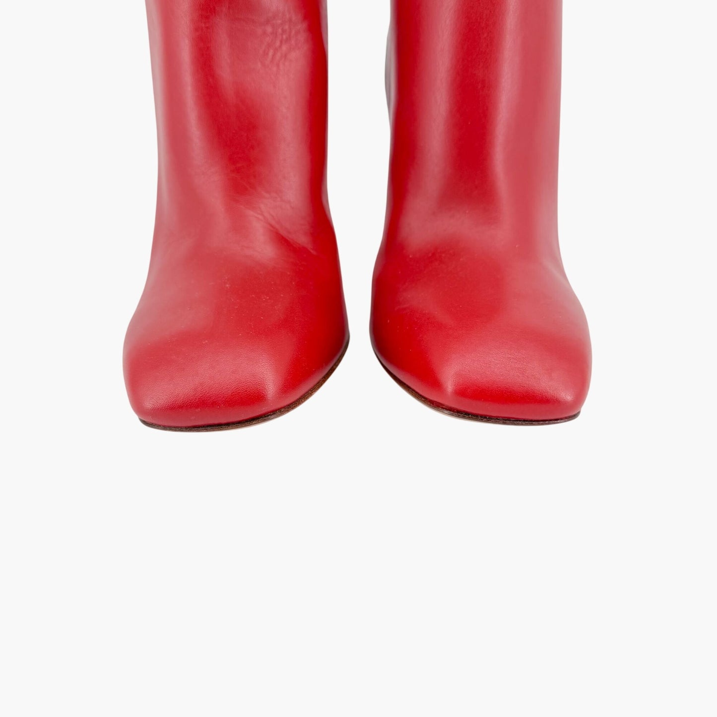 Valentino Garavani Braided Knee High Boots Red Leather Size 37