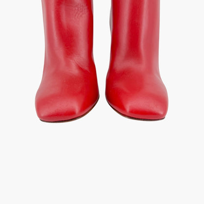 Valentino Garavani Braided Knee High Boots Red Leather Size 37