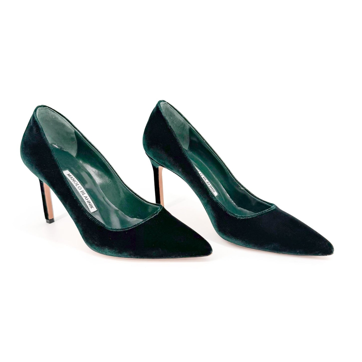 Manolo Blahnik BB Velvet Pumps Green Size 38
