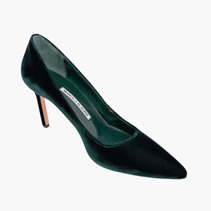 Manolo Blahnik BB Velvet Pumps Green Size 38