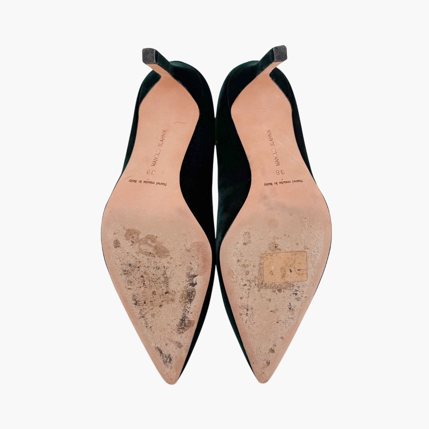 Manolo Blahnik BB Velvet Pumps Green Size 38