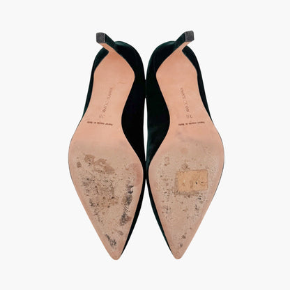 Manolo Blahnik BB Velvet Pumps Green Size 38