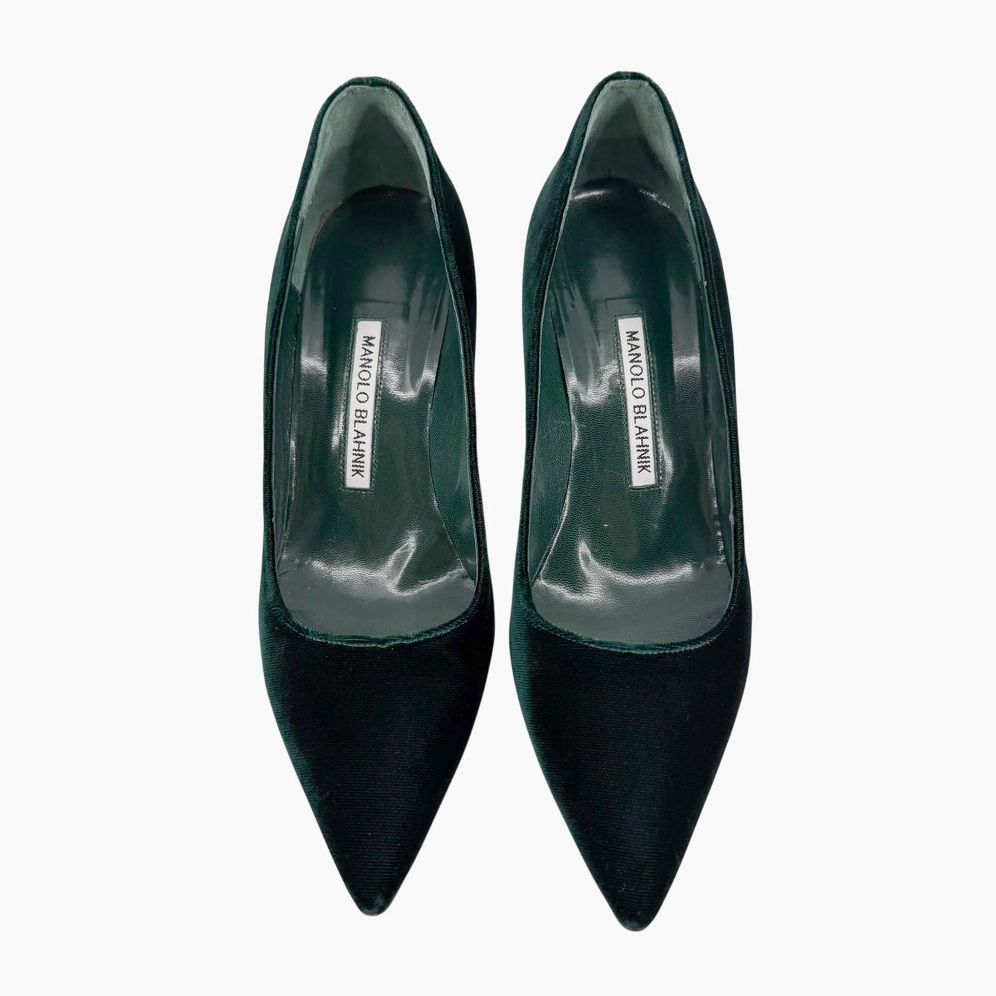 Manolo Blahnik BB Velvet Pumps Green Size 38