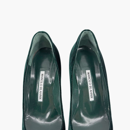 Manolo Blahnik BB Velvet Pumps Green Size 38