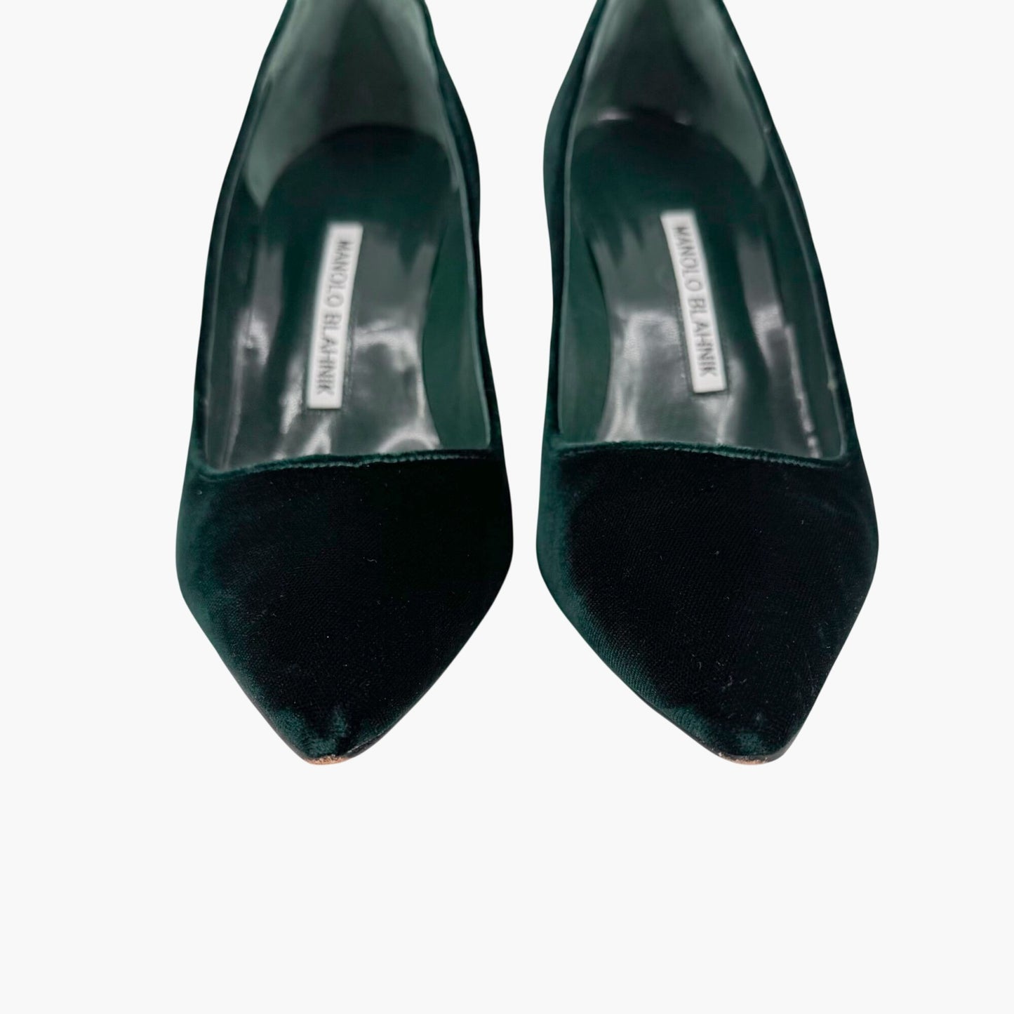 Manolo Blahnik BB Velvet Pumps Green Size 38