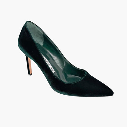 Manolo Blahnik BB Velvet Pumps Green Size 38