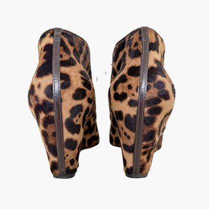 Christian Louboutin Compacta 70 Booties in Leopard Pony Size 40.5