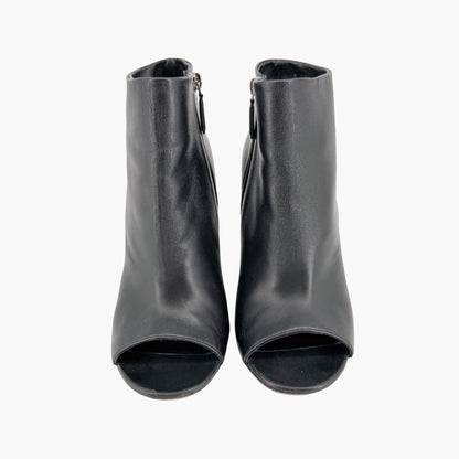Chanel Pearl Quilted Wedge Ankle Booties Black Size 39