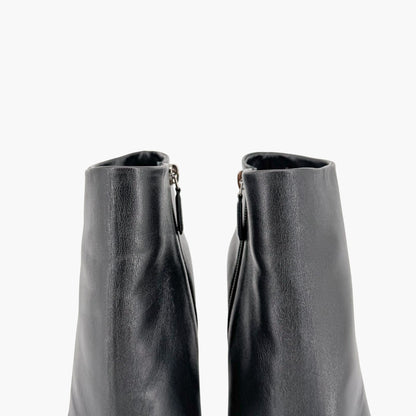 Chanel Pearl Quilted Wedge Ankle Booties Black Size 39