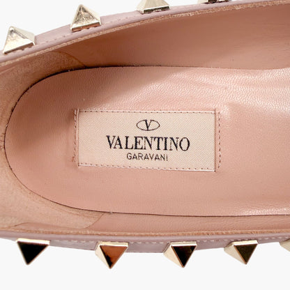 Valentino Rockstud Wedge Pumps Rose Gold Size 37