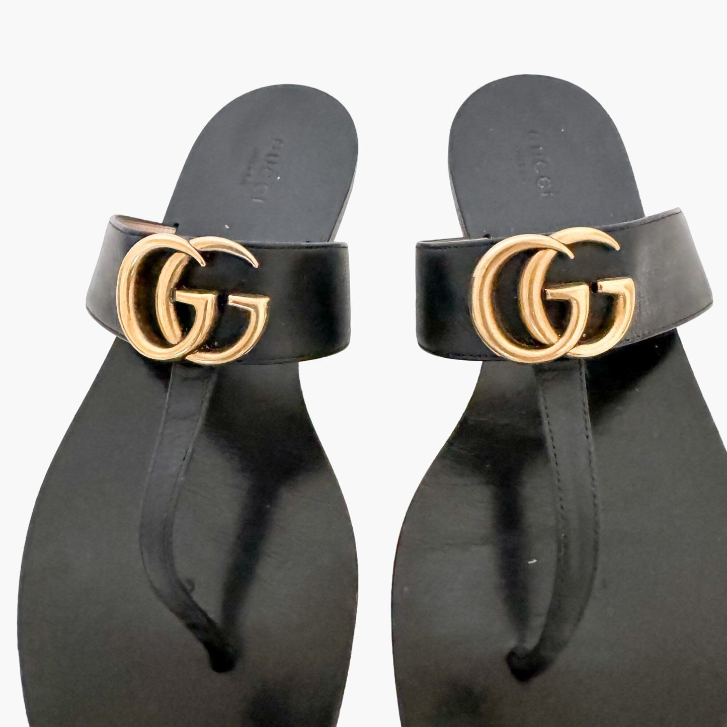 Gucci Marmont GG Thong Sandals in Black Size 39